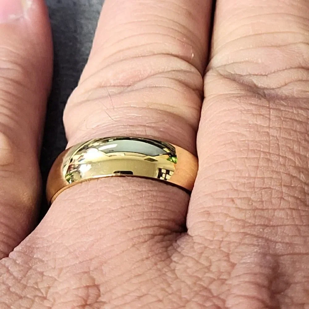 Personalized Engraved Men's Gold Wedding Ring - Handwriting Ring